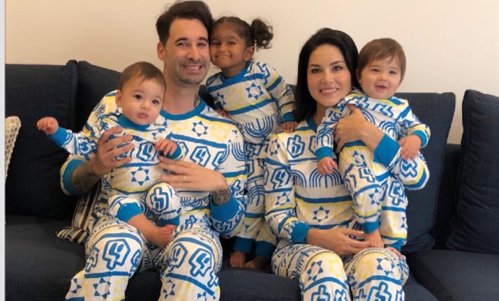 Sunny Leone S Daughter Nisha Kaur Weber Is The Cutest Poser In This Hanukkah Family Picture Celebrities News India Tv