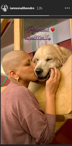 India Tv - Sonali Bendre with her pet dog