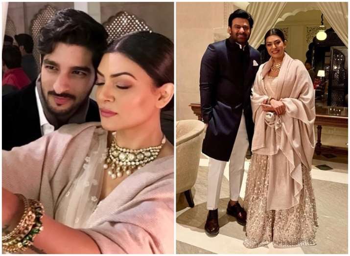 Pics Sushmita Sen Poses With Baahubali Prabhas And Boyfriend Rohman Shawl At Ss Rajamouli S Son S Wedding Celebrities News India Tv