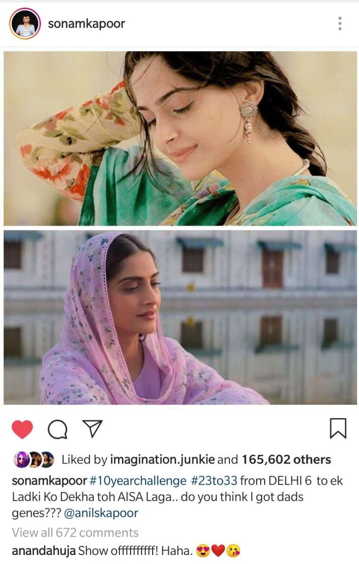 India Tv - Anand Ahuja’s comment on Sonam Kapoor’s #10YearChallenge picture wins hands down