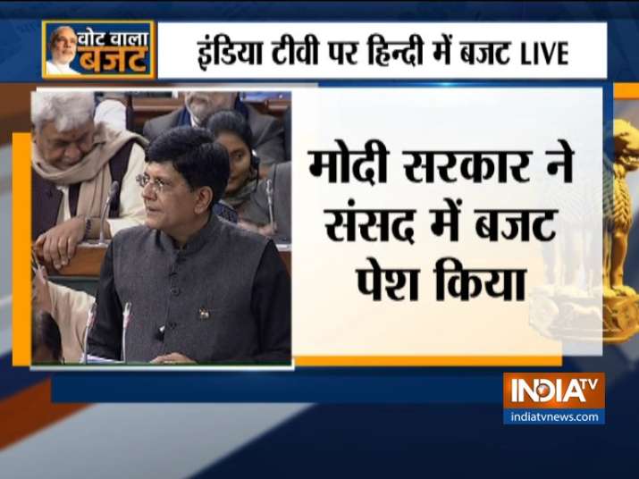 Finance Minister Piyush Goyal presenting Union Budget 2019