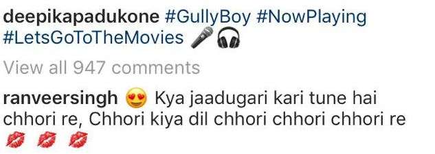 India Tv - Ranveer's comment on Deepika's post