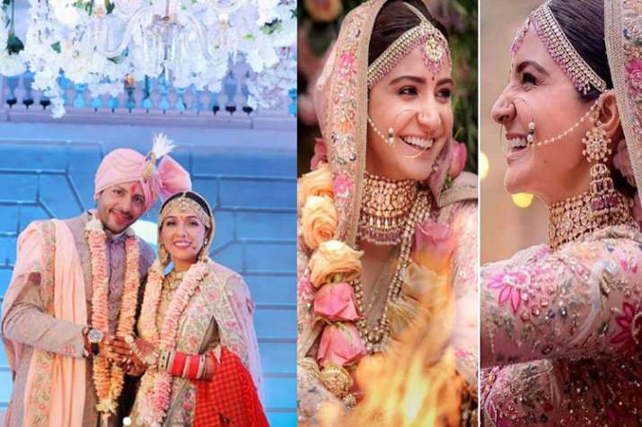 India Tv - Neeti Mohan-Nihaar Pandya Wedding: Bollywood singer Neeti's bridal look reminds us of Anushka Sharma's lehenga