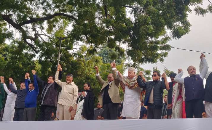 India Tv - Opposition leaders united on AAP platform in New Delhi today