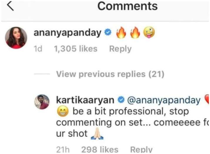  India Tv - Kartik Aaryan asks the co-star Ananya Pandey to be 