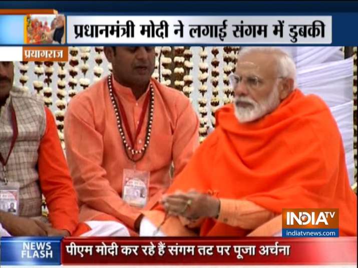 Modi At Kumbh: PM Takes Holy Dip, Performs Special Puja At Triveni ...