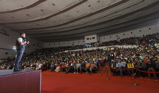 Congress President Rahul Gandhi addresses during an
