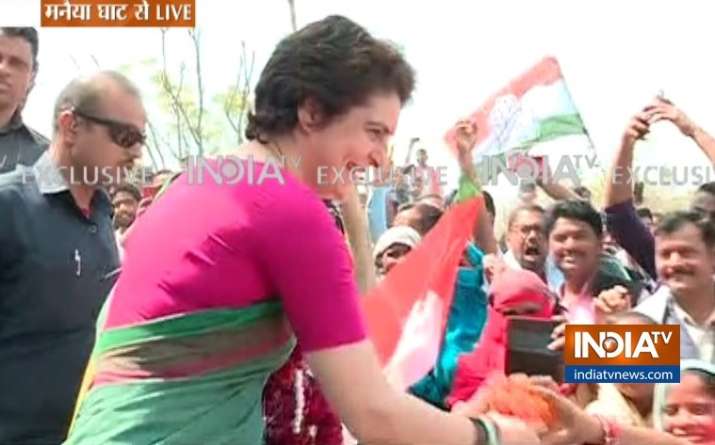 Flanked by women, Priyanka Gandhi embarks on Ganga Yatra