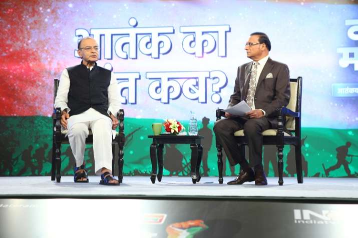 Image: Rahul Jaitley (L) with Rajat Sharma (R)