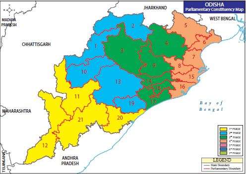 Map of Odisha