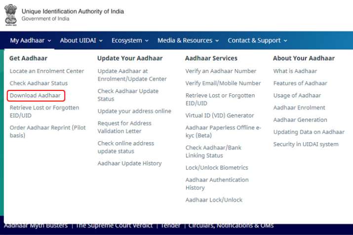 India Tv - UIDAI aadhaar download details  