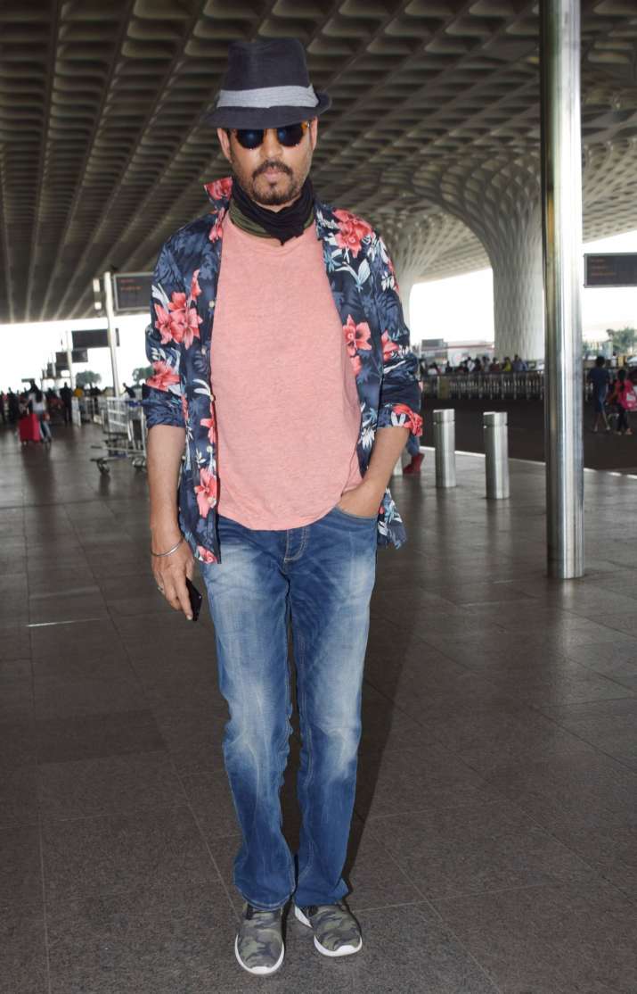   India Tv - Irrfan Khan spotted at Mumbai airport. 