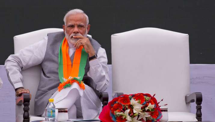 India Tv -  In this Monday, April 8, 2019, photo, Prime Minister Narendra Modi releases Bharatiya Janata Party or BJP's manifesto for the upcoming general elections in New Delhi, India.