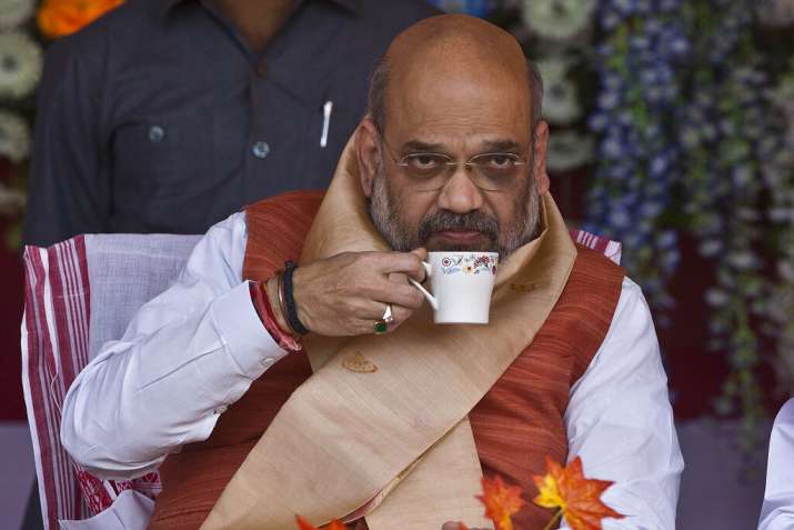 India Tv - Bharatiya Janata Party (BJP) Amit Shah drinks tea during an election rally in Kaliabor east of Gawhati. A lot depends on Amit Shah's strategy and BJP would rely on him to make it cross the finish line. Photo taken on March 28, 2019. 