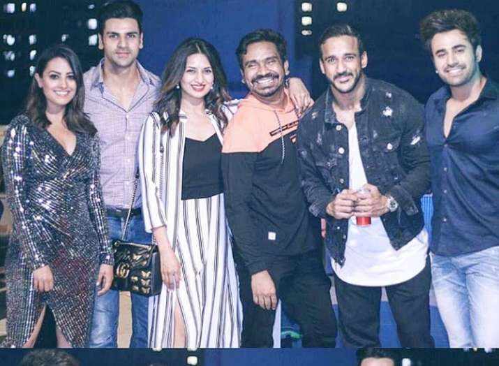 India Tv - Divyanka Tripathi, Vivek Dahiya, Rohit Reddy, Anita Hassanandani at Anita's birthday party