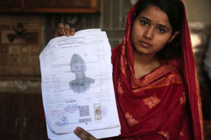 In this April 14, 2019 photo, Mahek Liaqat, who married a