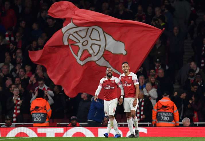 India Tv - Lacazette, Aubameyang starred in Arsenal's win over Valencia 