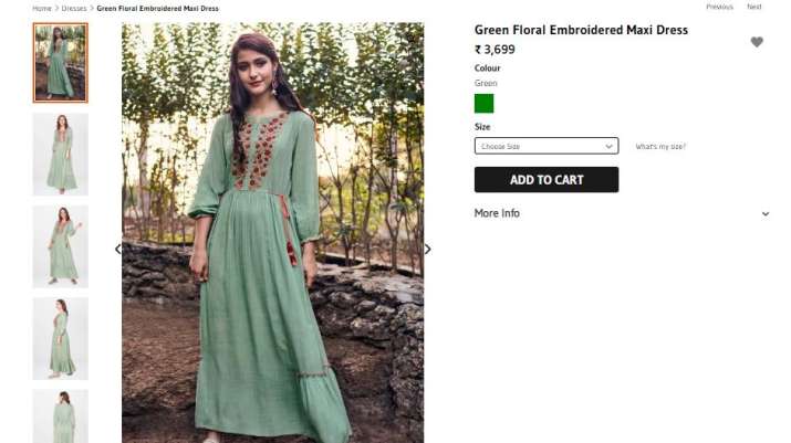 global desi green maxi dress