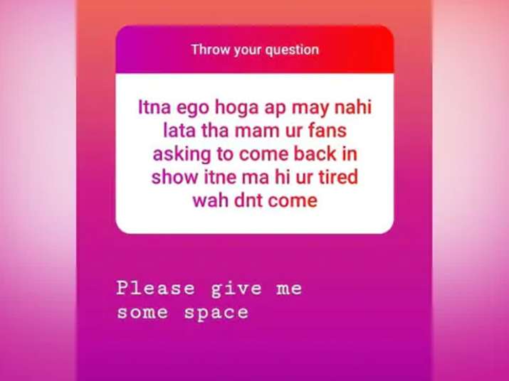  India Tv - Dayaben's angry response aka Disha Vakani to a fan who asked him to return to Taarak Mehta Ka Ooltah Chashmah 