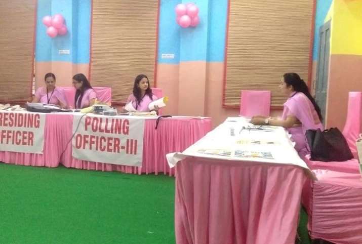 The concept of pink polling booths is not new though, as we