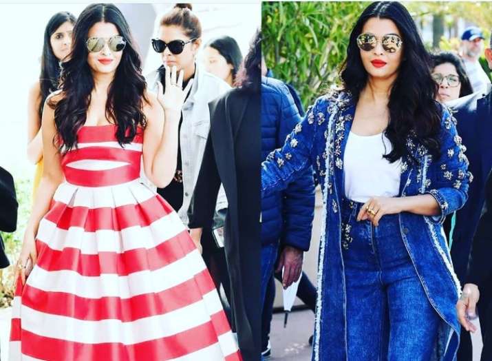 Aishwarya Rai Bachchan goes from all denims to sassy strips on day 2 of Cannes 2019