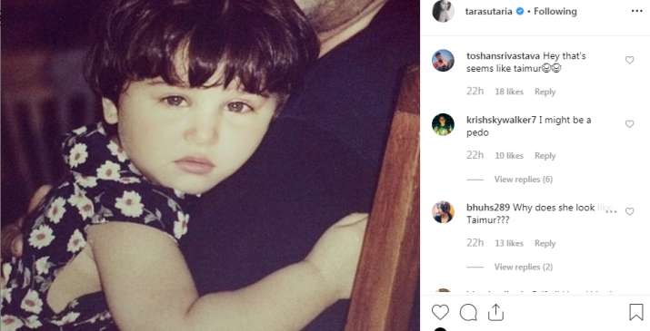 Tara Sutaria shares her childhood picture, fans call her Taimur Ali ...