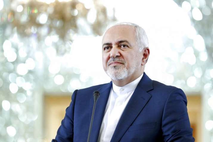 Iranian Foreign Minister Mohammad Javad Zarif speaks during
