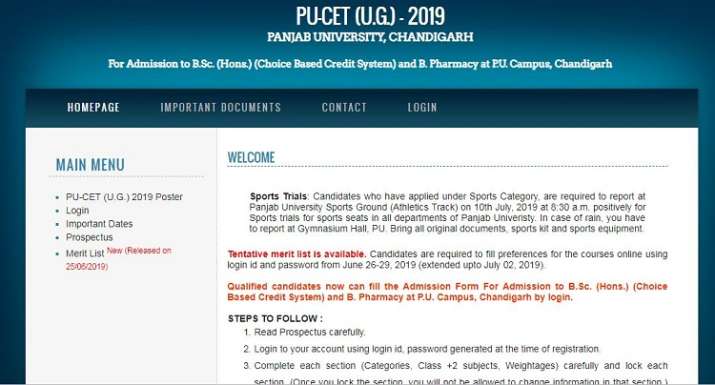 Pu Cet 2019 Seat Allotment Result To Be Declared Today Check At