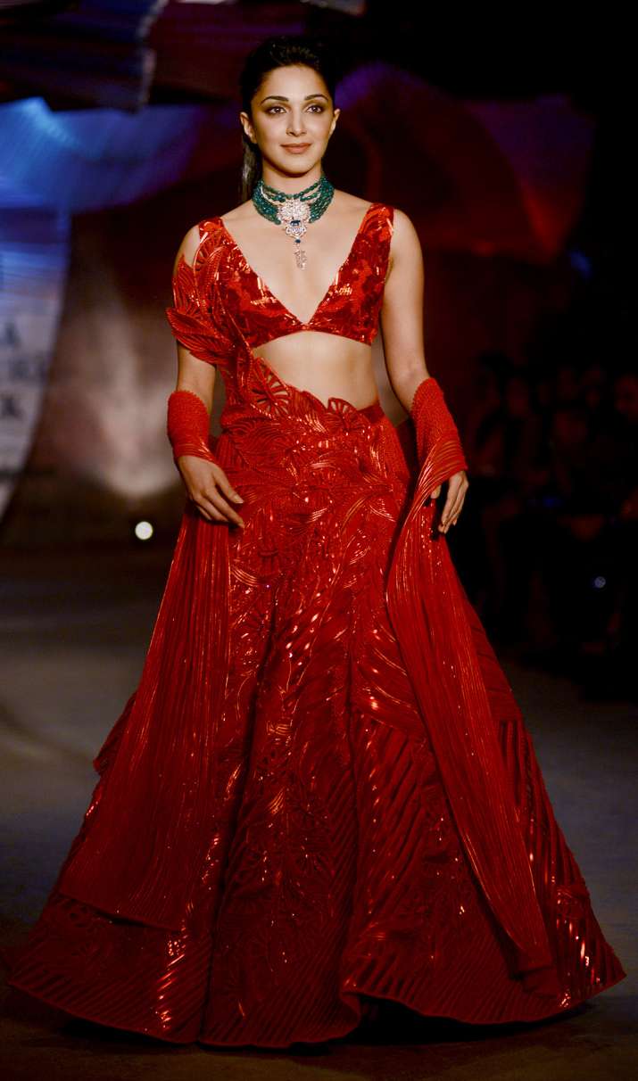 Kabir Singh Actress Kiara Advani Dazzles In Red At India Couture Week