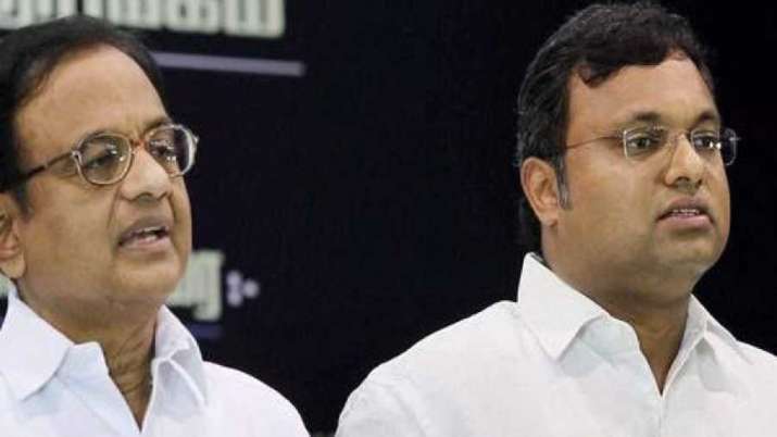 Former Union minister P Chidambaram and his son