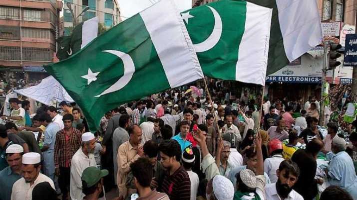 'Akhand Bharat' banners appear near Pakistan Parliament