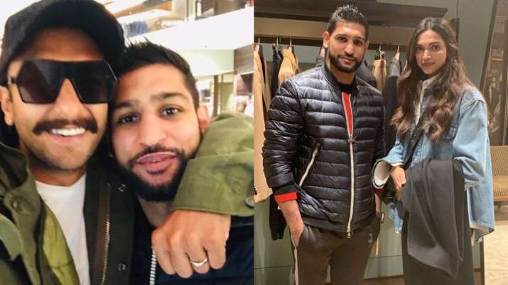 Power couple Ranveer Singh, Deepika Padukone pose with boxer Amir Khan in London