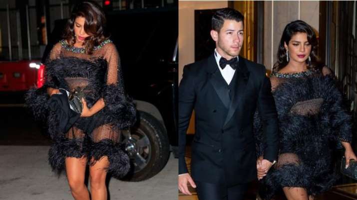 Priyanka Chopra Latest News Priyanka Chopra Raises The Oomph Factor In Black Faux Feather Dress At Joe Jonas Birthday Bash Pics Celebrities News India Tv