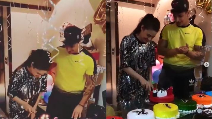 Prince Narula Surprises Wife Yuvika Chaudhary With 7 Cakes On Her First Birthday After Marriage Viral Pics And Videos Inside Tv News India Tv