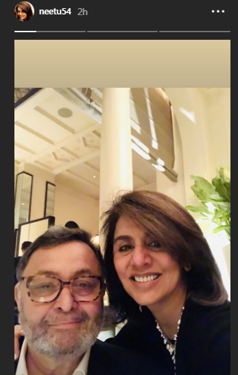India Tv - Neetu Kapoor shares dinner pictures with Rishi Kapoor on Instagram