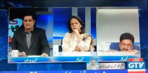 The video has one of the analysts, Mazhar Barlas, suddenly