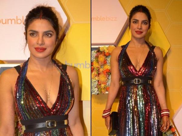 Priyanka Chopra’s sultry appearance in ruby red lace dress at Vanity