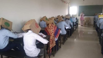 The boxes would act as blinders and the students won't