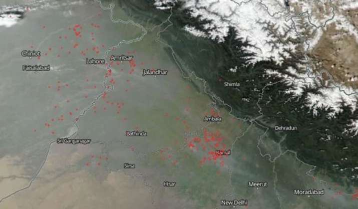 India Tv - NASA images show crop burning in adjoining states