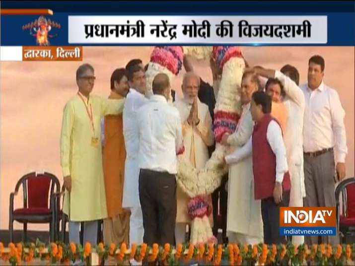 Dussehra: PM Modi attends Ravan Dhahan event in Delhi's