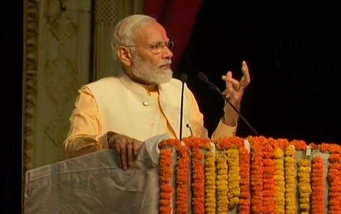 PM Modi burns Ravan in Delhi's Ramleela Ground