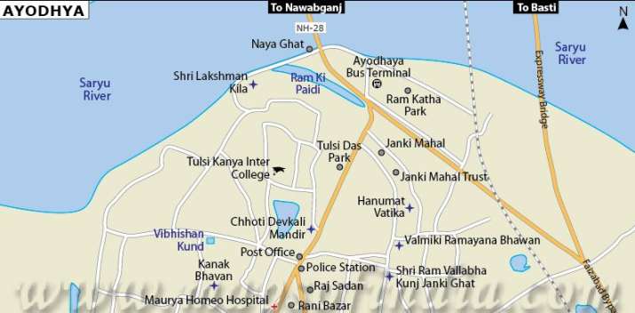 Babri Masjid Location Map Ayodhya: Timeline Of Ram Janmabhoomi-Babri Masjid Title Dispute | India  News – India Tv| Page 5