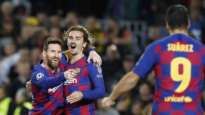 Lionel Messi Luis Suarez Antoine Griezmann Score As Barcelona Rout Alaves Football News India Tv