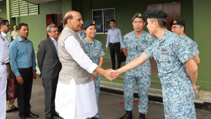 Rajnath Singh in Singapore