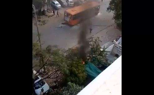 Jamia protests: CCTV footages reveal protesters burning DTC bus