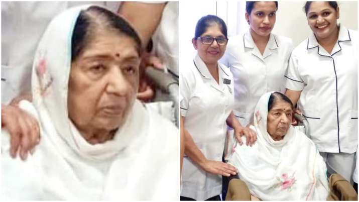 Lata Mangeshkar out of hospital; looks frail in viral picture clicked with  nurses | Celebrities News – India TV