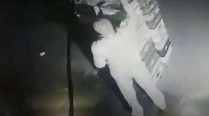 CCTV footage shows cop stealing milk packets from Noida