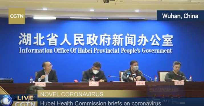 Coronavirus outbreak: Hubei Health Commission addresses media with masks on