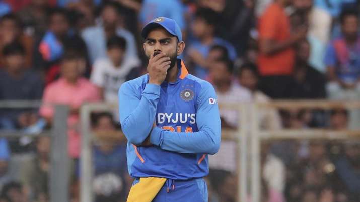 India's captain Virat Kohli gestures during the first