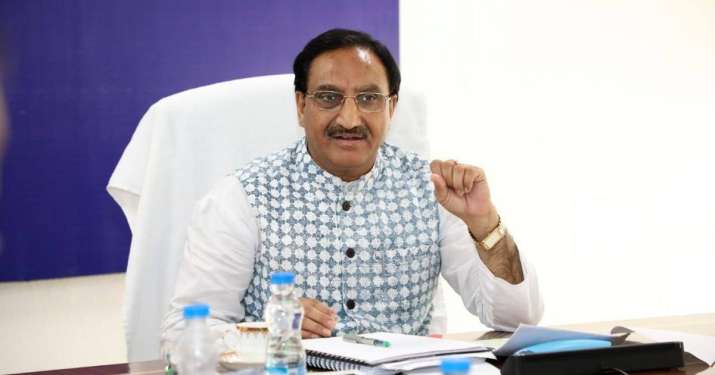 A file photo of Union HRD minister Ramesh Pokhriyal